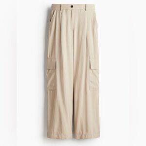 H&M Wide Leg Cargo Pants in Beige